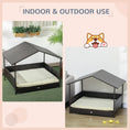 Load image into Gallery viewer, Rattan Dog House Outdoor with Shade Canopy, Elevated Wicker Dog Bed with Soft Cushion Washable Cover, for Medium Large Dogs, Cream White
