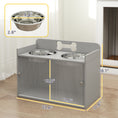 Load image into Gallery viewer, Elevated Dog Bowls with Storage, Raised Dog Bowl Stand with 2 Stainless Steel Food Dishes and Slow Feeder, Pet Feeding Station for Large Breeds, Gray
