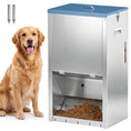 Load image into Gallery viewer, 50lbs Automatic Dog Feeder, Galvanized Gravity Pet Feeder with Lockable Clear Door, Indoor and Outdoor Use, Wall Mountable, Portable Handles, Auto Dog Food Dispenser for Large Breeds
