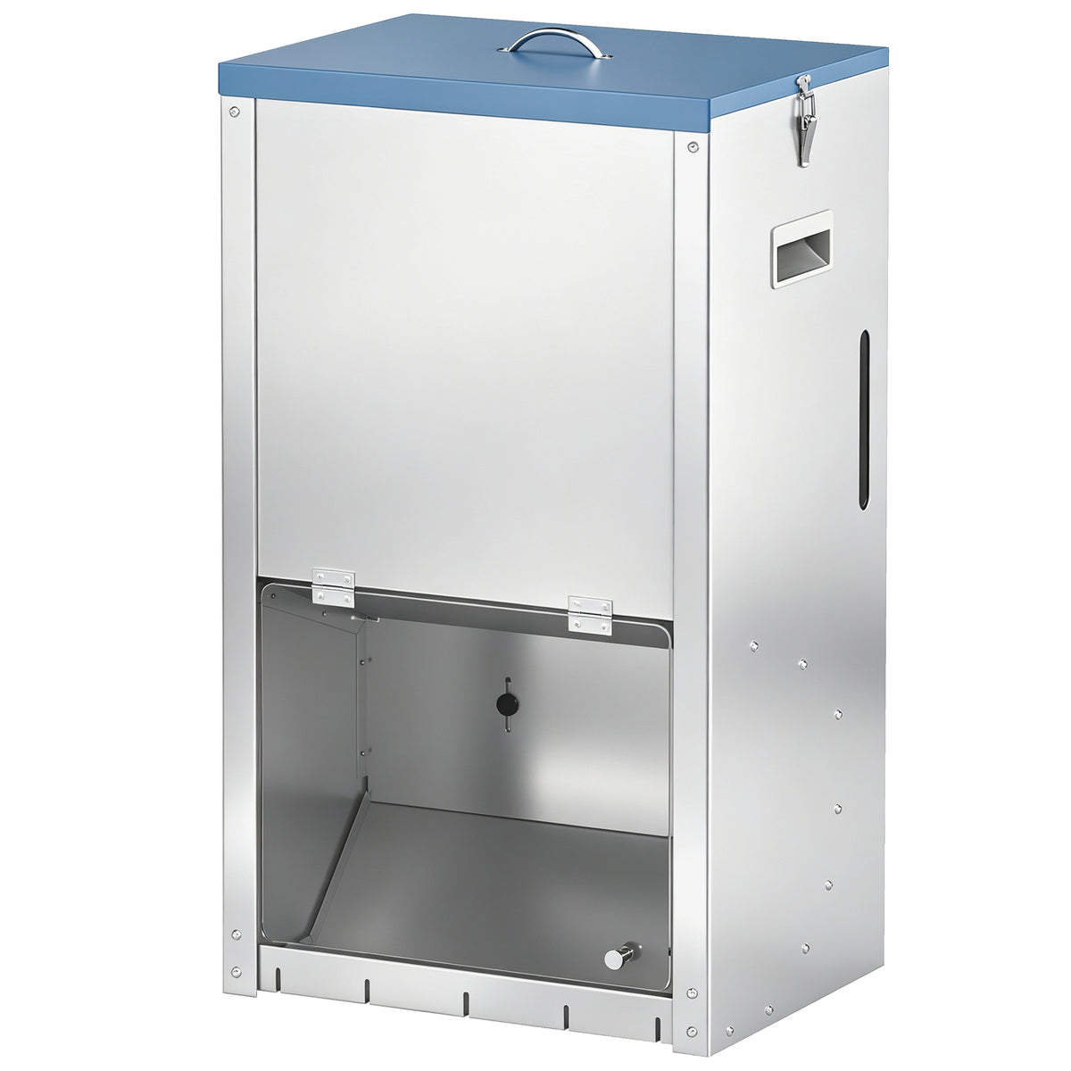 50lbs Automatic Dog Feeder, Galvanized Gravity Pet Feeder with Lockable Clear Door, Indoor and Outdoor Use, Wall Mountable, Portable Handles, Auto Dog Food Dispenser for Large Breeds