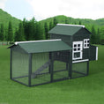 Load image into Gallery viewer, 84" Chicken Coop Wooden Hen House Rabbit Hutch Poultry Cage Pen Outdoor Backyard with Nesting Box and Run, Green
