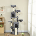 Charger l'image dans la visionneuse de la galerie, Cat Tree, 70" Multi-Level Cat Tower for Indoor with 2 Condos, 2 Plush Top Perches, Hammock, Platforms, Toy Balls, Sisal Scratching Posts and Board, Dark Grey
