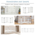 Load image into Gallery viewer, Wooden Dog Gate, Dog Fence Indoor, 80 cm Tall Freestanding Pet Gate for Small and Medium Dogs with 4 Panels, 2 Support Feet, White
