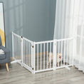 Load image into Gallery viewer, Wooden Dog Gate, Dog Fence Indoor, 80 cm Tall Freestanding Pet Gate for Small and Medium Dogs with 4 Panels, 2 Support Feet, White
