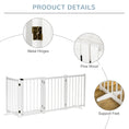 Load image into Gallery viewer, Wooden Dog Gate, Dog Fence Indoor, 80 cm Tall Freestanding Pet Gate for Small and Medium Dogs with 4 Panels, 2 Support Feet, White
