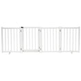 Load image into Gallery viewer, Wooden Dog Gate, Dog Fence Indoor, 80 cm Tall Freestanding Pet Gate for Small and Medium Dogs with 4 Panels, 2 Support Feet, White
