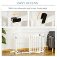 Load image into Gallery viewer, Wooden Dog Gate, Dog Fence Indoor, 80 cm Tall Freestanding Pet Gate for Small and Medium Dogs with 4 Panels, 2 Support Feet, White
