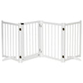 Load image into Gallery viewer, Wooden Dog Gate, Dog Fence Indoor, 80 cm Tall Freestanding Pet Gate for Small and Medium Dogs with 4 Panels, 2 Support Feet, White
