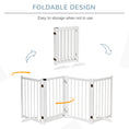 Load image into Gallery viewer, Wooden Dog Gate, Dog Fence Indoor, 80 cm Tall Freestanding Pet Gate for Small and Medium Dogs with 4 Panels, 2 Support Feet, White
