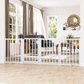 Load image into Gallery viewer, Wooden Dog Gate, Dog Fence Indoor, 80 cm Tall Freestanding Pet Gate for Small and Medium Dogs with 4 Panels, 2 Support Feet, White
