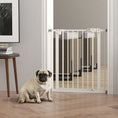 Load image into Gallery viewer, Dog Gate Stair Gate Pressure Fit Pets Barrier Auto Close for Doorway Hallway, 74-80cm Wide Adjustable, White
