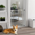 Load image into Gallery viewer, Dog Gate Stair Gate Pressure Fit Pets Barrier Auto Close for Doorway Hallway, 74-80cm Wide Adjustable, White
