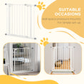 Load image into Gallery viewer, Dog Gate Stair Gate Pressure Fit Pets Barrier Auto Close for Doorway Hallway, 74-80cm Wide Adjustable, White
