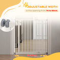 Load image into Gallery viewer, Dog Gate Stair Gate Pressure Fit Pets Barrier Auto Close for Doorway Hallway, 74-80cm Wide Adjustable, White
