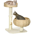 Load image into Gallery viewer, 28" Cat Tree with Scratching Post, Cat Tower for Indoor Cats with Double Beds, Beige
