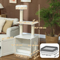 Charger l'image dans la visionneuse de la galerie, Cat Tree with Litter Box Enclosure, Hidden Cat Tower with Sisal Covered Scratching Posts, Large Platform, Bed, Modern Furniture for Indoor Kittens, White
