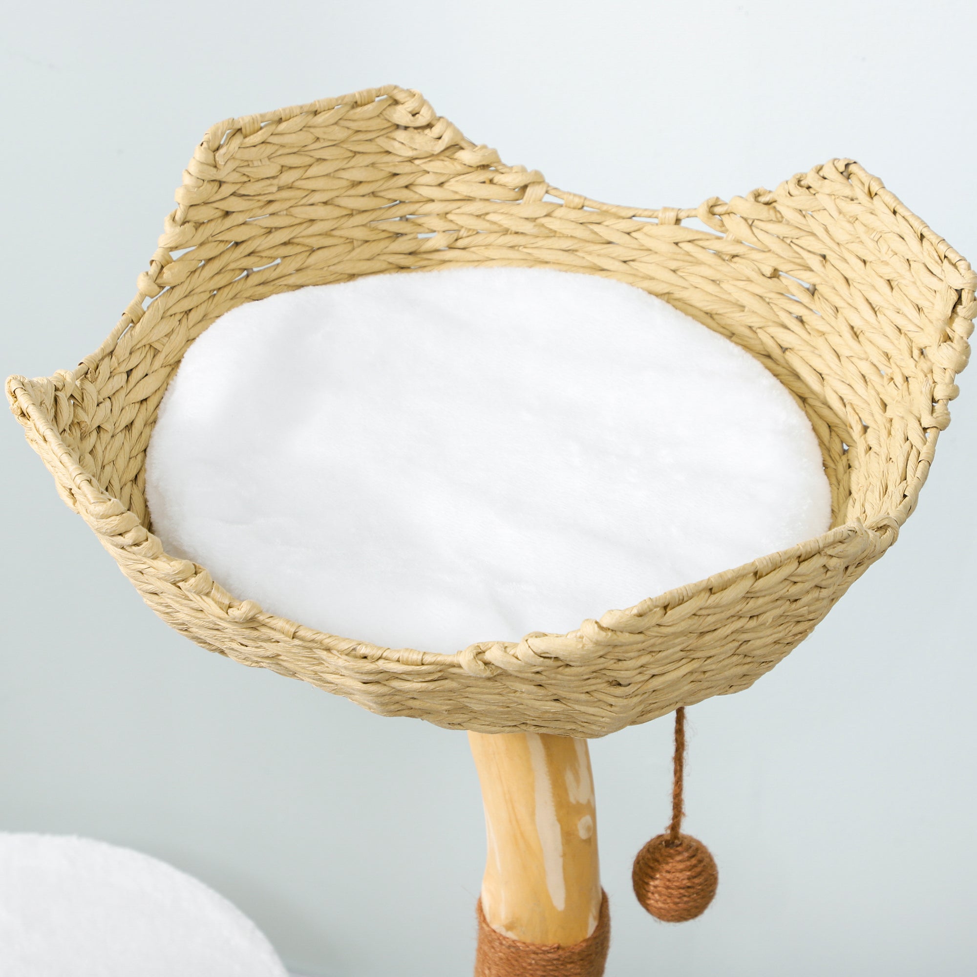 Modern Real Wood Cat Tree, [40"=102CM] Cat Tree for Indoor Large Adult Kittens, Cat Tower with Sisal Scratching Posts, Condo, Perch, Plush Washable Cushion, White