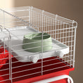 Load image into Gallery viewer, PawHut Two- Story Small Animal Cage Removable from Stand, Guinea Pig Cage, Hedgehog Cage, Chinchilla Cage, Ferret, with Shelf & Wheels, Pet Habitat, 33" x 18.5" x 35" , Red
