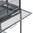 Load image into Gallery viewer, 30" Rolling Metal Bird Cage Feeder with Detachable Rolling Stand, Storage Shelf, Wood Perch & Food Container
