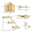 Load image into Gallery viewer, 8 Piece Cat Shelves Set, Cat Wall Furniture with Condo, 3 Perches, 3 Scratching Posts, Steps, Wall Mounted Cat Tree for Indoor Cats, Beige
