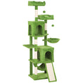 Charger l'image dans la visionneuse de la galerie, Cat Tree, 70" Multi-Level Cat Tower for Indoor with 2 Condos, 2 Plush Top Perches, Hammock, Platforms, Toy Balls, Sisal Scratching Posts and Board, Green
