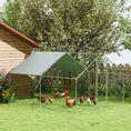 Charger l'image dans la visionneuse de la galerie, Metal Chicken Coop, 9.8 x 11.2 FT Walk-in Chicken Run with Weatherproof UV Cover, Lockable Door, Large Outdoor Poultry Cage for 10-15 Chickens, for Farm Yard Garden, Silver
