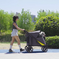 Load image into Gallery viewer, Dog Stroller Pet Pushchair Buggy with Adjustable Canopy for Medium and Large Dogs, Dark Grey
