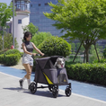 Load image into Gallery viewer, Dog Stroller Pet Pushchair Buggy with Adjustable Canopy for Medium and Large Dogs, Dark Grey
