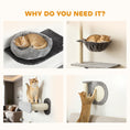 Load image into Gallery viewer, Cat Wall Shelves, 4 Pcs Cat Wall Furniture Climber Set with Scratching Post & Pad, Condo, Hammock, Bed, Step, Hanging Pompoms, Perches, for Kitty Climbing, Sleeping, Playing
