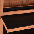 Load image into Gallery viewer, Rabbit Hutch Outdoor Guinea Pig Hutch Bunny Cage with No-Leak Trays, Divider, 136 x 50 x 93cm, Orange
