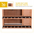 Load image into Gallery viewer, Rabbit Hutch Outdoor Guinea Pig Hutch Bunny Cage with No-Leak Trays, Divider, 136 x 50 x 93cm, Orange
