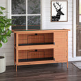 Load image into Gallery viewer, Rabbit Hutch Outdoor Guinea Pig Hutch Bunny Cage with No-Leak Trays, Divider, 136 x 50 x 93cm, Orange
