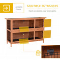 Load image into Gallery viewer, Rabbit Hutch Outdoor Guinea Pig Hutch Bunny Cage with No-Leak Trays, Divider, 136 x 50 x 93cm, Orange
