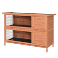 Load image into Gallery viewer, Rabbit Hutch Outdoor Guinea Pig Hutch Bunny Cage with No-Leak Trays, Divider, 136 x 50 x 93cm, Orange
