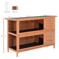 Load image into Gallery viewer, Rabbit Hutch Outdoor Guinea Pig Hutch Bunny Cage with No-Leak Trays, Divider, 136 x 50 x 93cm, Orange
