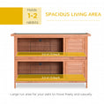 Load image into Gallery viewer, Rabbit Hutch Outdoor Guinea Pig Hutch Bunny Cage with No-Leak Trays, Divider, 136 x 50 x 93cm, Orange
