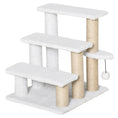 Load image into Gallery viewer, Pet Stair, Cat Tree with 3-step Climb Ladder, Scratching Posts, Platforms, Toy Ball, for Indoor Elderly Cats Kittens, White
