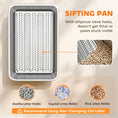 Load image into Gallery viewer, Stainless Steel Litter Box, XL Sifting Cat Litter Box with Sifting Pan, High Sides for Medium, Large Cat, Pine Pellets, Non-Sticky, Odour Control and Easy Cleaning, 23.6" x 15.7" x 7.9", Silver
