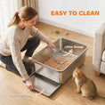 Load image into Gallery viewer, Stainless Steel Litter Box, XL Sifting Cat Litter Box with Sifting Pan, High Sides for Medium, Large Cat, Pine Pellets, Non-Sticky, Odour Control and Easy Cleaning, 23.6" x 15.7" x 7.9", Silver
