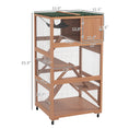 Load image into Gallery viewer, PawHut Catio, Outdoor Cat Enclosure House, Wooden Feral Cat Shelter on Wheels, Cat Cage with Hammock, Platforms Ramps, and Weather Protection Asphalt Roof, 34", Orange
