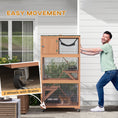 Load image into Gallery viewer, 66"H Catio on Brake Wheel, Indoor Outdoor Cat Enclosure Cage with Weatherproof Roof Hammock Multiple Platforms Resting Condo Ramps Lockable Doors, for 1-3 Cats, Orange
