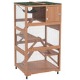 Load image into Gallery viewer, PawHut Catio, Outdoor Cat Enclosure House, Wooden Feral Cat Shelter on Wheels, Cat Cage with Hammock, Platforms Ramps, and Weather Protection Asphalt Roof, 34", Orange
