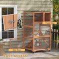 Load image into Gallery viewer, PawHut Catio, Outdoor Cat Enclosure House, Wooden Feral Cat Shelter on Wheels, Cat Cage with Hammock, Platforms Ramps, and Weather Protection Asphalt Roof, 34", Orange
