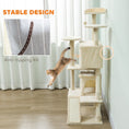 Charger l'image dans la visionneuse de la galerie, 63" Cat Tree, Cat Tower for Indoor Cats with Scratching Posts, Cat Condos, Bed, Platforms, Ramp, Toy Ball, Cat Activity Center, Cream White
