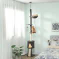 Load image into Gallery viewer, Floor to Ceiling Cat Tree, 5-Tier Cat Tower Adjustable Height 87"-94.5" with Sisal Scratching Post, Condo, Hammock, Ramp, Perches, Climbing Activity Center for Indoor Kitten
