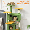 Charger l'image dans la visionneuse de la galerie, 54" Cat Tree, Cat Tower for Indoor Cats with Scratching Posts, Cat Condos, Bed, Platforms, Ramp, Toy Ball, Cat Activity Center, Green
