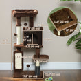 Charger l'image dans la visionneuse de la galerie, Cat Tree for Large Cat Adults, 41 Inch Cat Tower for Indoor Cats w/ Scratching Posts, Cat Bed, Condo, Grooming Brush, Jumping Platforms, Toy Balls, Anti-tip Kit, Brown
