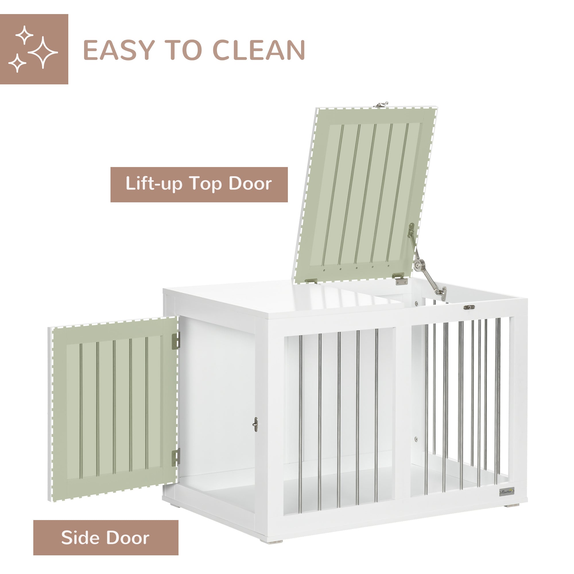 Dog Crate Furniture, 31.5" Dog Kennel Furniture Side End Table with Double Doors, for Medium Dogs, White