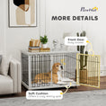 Load image into Gallery viewer, 35in Dog Crate Furniture with Washable Cushion, Indoor Dog Kennel End Table with Adjustable Feet for Medium Dogs, Grey

