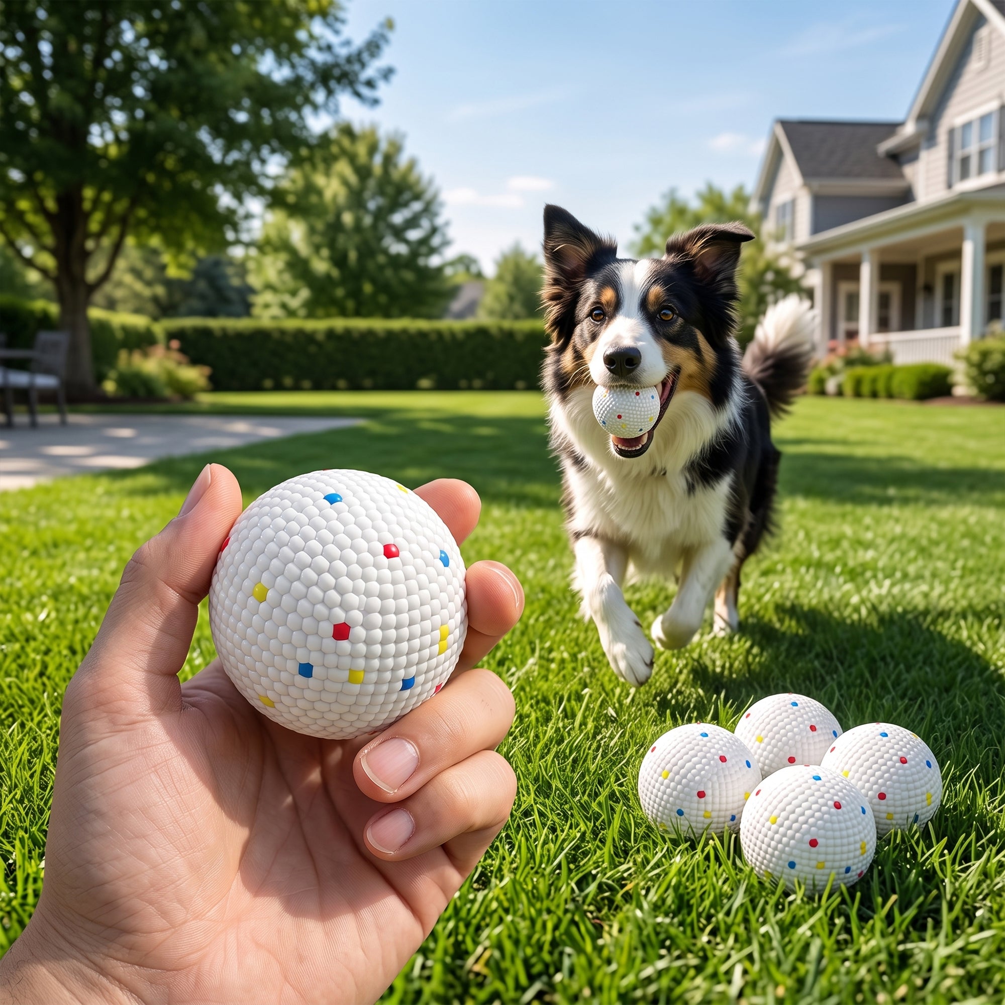 6 Pack Dog Balls Toys Fits Aggressive Chewers, Indestructible Teething and Water ETPU Balls for Throw and Fetch, High Bounce Interactive Toys for Small and Medium Dogs, 5.8cm/2.3Inch